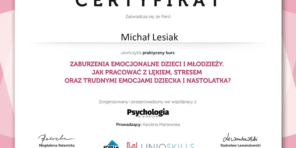 Psycholog Szczecin - Klinika Psychologiczna Empatia - Michał Lesiak 10
