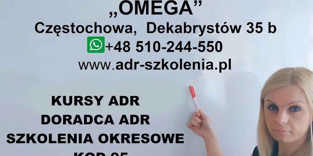 Centrum Szkoleniowe Omega Marlena Olczyk. Szkolenia kierowców. Kursy ADR 7