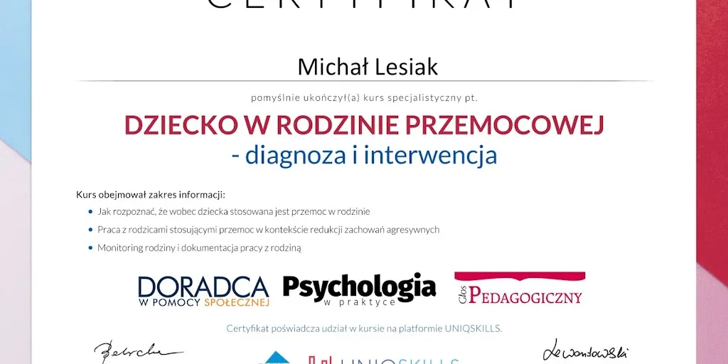 Psycholog Szczecin - Klinika Psychologiczna Empatia - Michał Lesiak 9